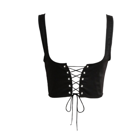 Black Lace Up Corset Belt w/ Back Zipper – Adjustable Waist cincher style - Picture 1 of 13